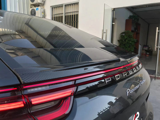 Porsche Panamera 971 971.1 RWD/Base/4/4S/GTS/Turbo/Turbo S 2017 2018 2019 2020 & 971 971.2 RWD/Base/4/4S/GTS/Turbo/Turbo S 2021 2022 2023 with Aftermarket Parts - Rear Lip Spoiler Carbon Fiber / FRP from Aero Republic