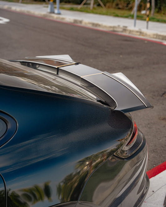 Porsche Panamera 971 971.1 2017 2018 2019 2020 & 971 971.2 RWD/Base/4/4S/GTS/Turbo/Turbo S 2021 2022 2023 with Aftermarket Parts - Rear Lip Spoiler Carbon Fiber / FRP from Aero Republic