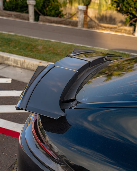 Porsche Panamera 971 971.1 2017 2018 2019 2020 & 971 971.2 RWD/Base/4/4S/GTS/Turbo/Turbo S 2021 2022 2023 with Aftermarket Parts - Rear Lip Spoiler Carbon Fiber / FRP from Aero Republic