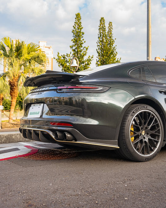 Porsche Panamera 971 971.1 2017 2018 2019 2020 & 971 971.2 RWD/Base/4/4S/GTS/Turbo/Turbo S 2021 2022 2023 with Aftermarket Parts - Rear Lip Spoiler Carbon Fiber / FRP from Aero Republic