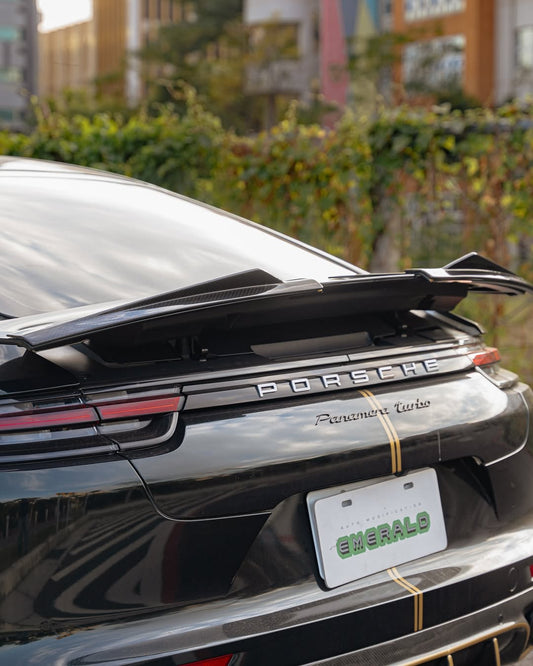 Porsche Panamera 971 971.1 2017 2018 2019 2020 & 971 971.2 RWD/Base/4/4S/GTS/Turbo/Turbo S 2021 2022 2023 with Aftermarket Parts - Rear Lip Spoiler Carbon Fiber / FRP from Aero Republic