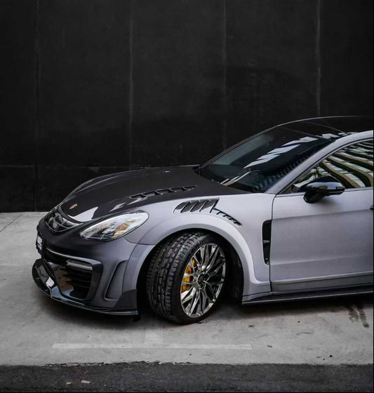 Porsche Panamera 971 971.1 Base/4/4S/GTS/Turbo/Turbo S 2017 2018 2019 2020 & Panamera 971 971.2 Base/4/4S/GTS/Turbo/Turbo S 2021 2022 2023 with Aftermarket Parts - MSRY Style Front Bumper Carbon Fiber from Aero Republic