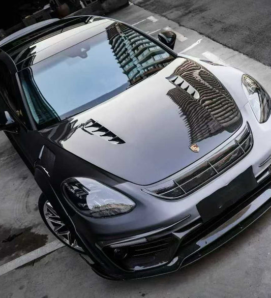 Porsche Panamera 971 971.1 Base/4/4S/GTS/Turbo/Turbo S 2017 2018 2019 2020 & Panamera 971 971.2 Base/4/4S/GTS/Turbo/Turbo S 2021 2022 2023 with Aftermarket Parts - MSRY Style Hood Bonnet Carbon Fiber from Aero Republic