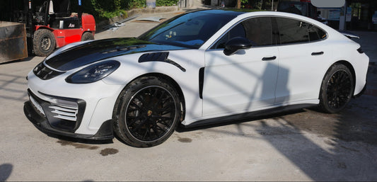 Porsche Panamera 971 971.1 Base/4/4S/GTS/Turbo/Turbo S 2017 2018 2019 2020 & Panamera 971 971.2 Base/4/4S/GTS/Turbo/Turbo S 2021 2022 2023 with Aftermarket Parts - MSRY Style Side Skirts Carbon Fiber from Aero Republic