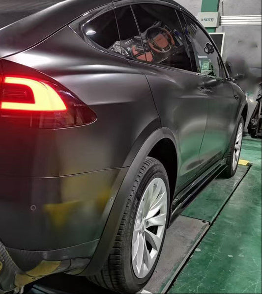 Tesla Model X P100D 100D 90D 75D 60D Performance Long Range Base 2016 2017 2018 2019 2020 2021 with Aftermarket Parts - RZ Style Side Skirts Carbon Fiber from Aero Republic