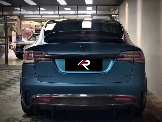 Model X P100D 100D 90D 75D 60D Performance Long Range Base 2016 2017 2018 2019 2020 2021 with Aftermarket Parts - RZ Style Rear Diffuser Carbon Fiber from Aero Republic