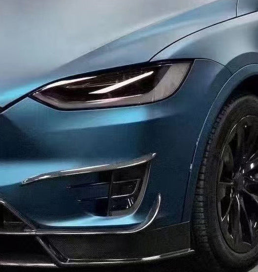 Tesla Model X P100D 100D 90D 75D 60D Performance Long Range Base 2016 2017 2018 2019 2020 2021 with Aftermarket Parts - RZ Style Front Canards Carbon Fiber from Aero Republic