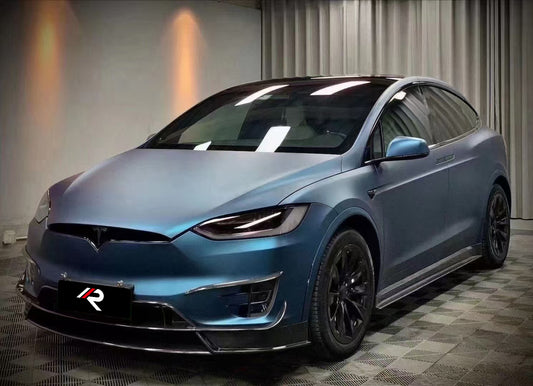Tesla Model X P100D 100D 90D 75D 60D Performance Long Range Base 2016 2017 2018 2019 2020 2021 with Aftermarket Parts - RZ Style Side Skirts Carbon Fiber from Aero Republic