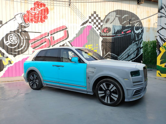 Rolls-Royce Cullinan 2019 2020 2021 2022 2023 2024 with Aftermarket Parts - M Style Side Skirts Dry Pre-preg Carbon Fiber from Aero Republic
