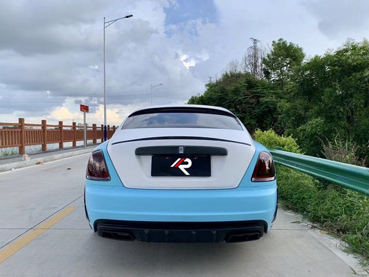 Rolls-Royce Wraith 2014 2015 2016 2017 2018 2019 2020 2021 with Aftermarket Parts - M Style Rear Trunk Lip Spoiler Pre-preg Carbon Fiber / FRP from Aero Republic