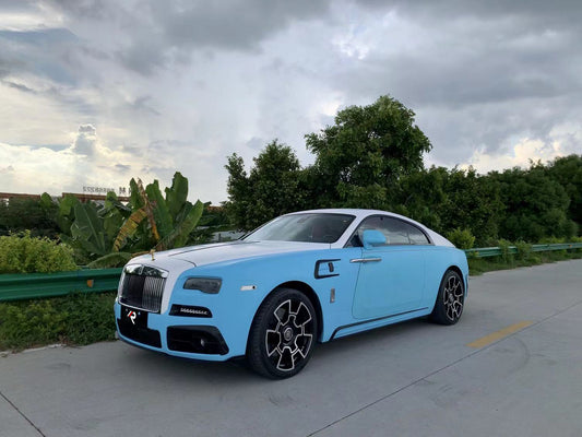 Rolls-Royce Wraith 2014 2015 2016 2017 2018 2019 2020 2021 & Dawn 2016 2017 2018 2019 2020 2021 with Aftermarket Parts - M Style Front Canards Pre-preg Carbon Fiber / FRP from Aero Republic