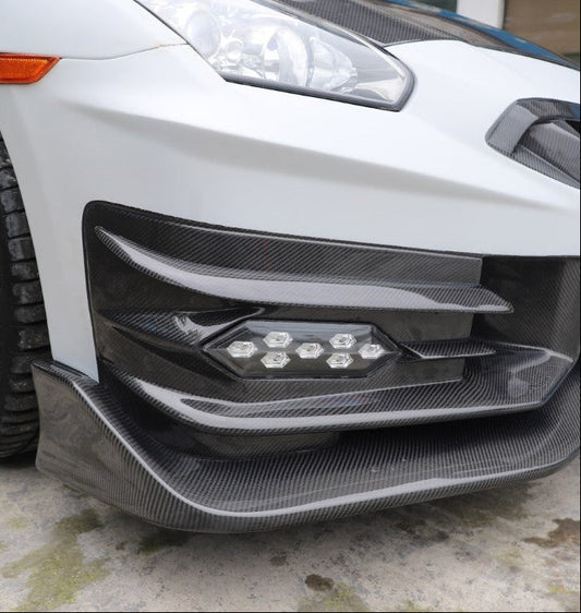Nissan GTR R35 CBA DBA EBA 2008 2009 2010 2011 2012 2013 2014 2015 2016 2017 2018 2019 2020 2021 2022 2023 2024 with Aftermarket Parts - T-Spec Style Daytime Running Lights ABS from Aero Republic