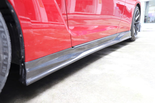 Nissan GTR R35 CBA DBA EBA 2008 2009 2010 2011 2012 2013 2014 2015 2016 2017 2018 2019 2020 2021 2022 2023 2024 with Aftermarket Parts - TS Style Side Skirts Carbon Fiber / FRP from Aero Republic