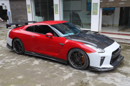 Upgrade Your Nissan GTR R35 CBA DBA EBA 2008 2009 2010 2011 2012 2013 2014 2015 2016 2017 2018 2019 2020 2021 2022 2023 2024 (for installation on 2008-2024 hood is recommended) with Aftermarket Parts - TSV1 Style Front Bumper & Lip Carbon Fiber / FRP from Aero Republic