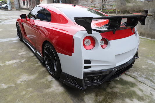 Nissan GTR R35 CBA DBA EBA 2008 2009 2010 2011 2012 2013 2014 2015 2016 2017 2018 2019 2020 2021 2022 2023 2024 with Aftermarket Parts - TS Style Side Skirts Carbon Fiber / FRP from Aero Republic