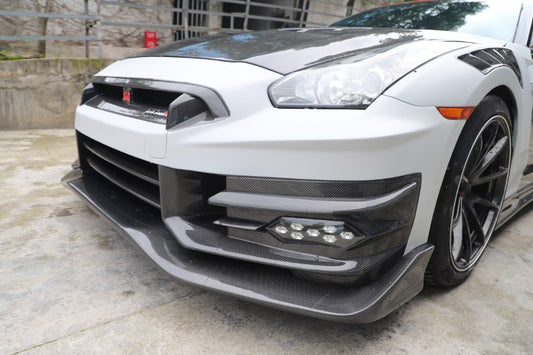 Nissan GTR R35 CBA DBA EBA 2008 2009 2010 2011 2012 2013 2014 2015 2016 2017 2018 2019 2020 2021 2022 2023 2024 with Aftermarket Parts - TSV2 Style Front Bumper & Lip Carbon Fiber / FRP from Aero Republic
