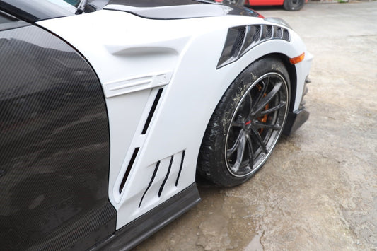 Nissan GTR R35 CBA DBA EBA 2008 2009 2010 2011 2012 2013 2014 2015 2016 2017 2018 2019 2020 2021 2022 2023 2024 with Aftermarket Parts - TSV2 Style Front Fenders Carbon Fiber / FRP from Aero Republic
