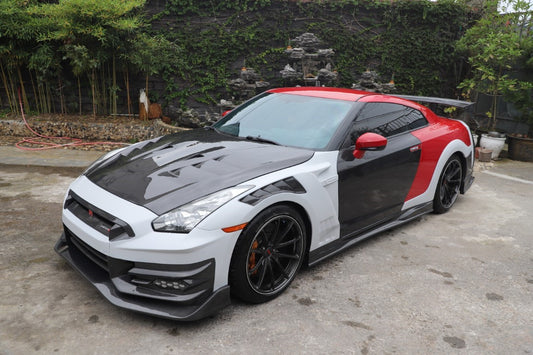 Nissan GTR R35 CBA DBA EBA 2008 2009 2010 2011 2012 2013 2014 2015 2016 2017 2018 2019 2020 2021 2022 2023 2024 with Aftermarket Parts - TSV2 Style Full Body Kit Carbon Fiber / FRP from Aero Republic