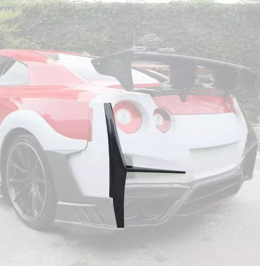 Nissan GTR R35 CBA DBA EBA 2008 2009 2010 2011 2012 2013 2014 2015 2016 2017 2018 2019 2020 2021 2022 2023 2024 with Aftermarket Parts - TSV2 Style Rear Bumper Bent Trim Carbon Fiber / FRP from Aero Republic