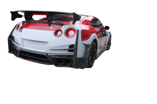 Nissan GTR R35 CBA DBA EBA 2008 2009 2010 2011 2012 2013 2014 2015 2016 2017 2018 2019 2020 2021 2022 2023 2024 with Aftermarket Parts - TSV2 Style Rear Bumper Bent Trim Carbon Fiber / FRP from Aero Republic