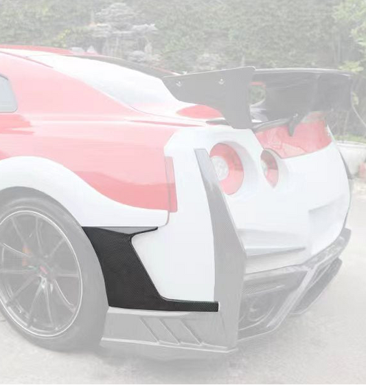 Nissan GTR R35 CBA DBA EBA 2008 2009 2010 2011 2012 2013 2014 2015 2016 2017 2018 2019 2020 2021 2022 2023 2024 with Aftermarket Parts - TSV2 Style Rear Bumper Side Valences Carbon Fiber / FRP from Aero Republic