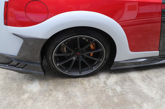 Nissan GTR R35 CBA DBA EBA 2008 2009 2010 2011 2012 2013 2014 2015 2016 2017 2018 2019 2020 2021 2022 2023 2024 with Aftermarket Parts - TSV2 Style Rear Quarter Panel Baby Widebody Wheel Arch Flares Carbon Fiber / FRP from Aero Republic