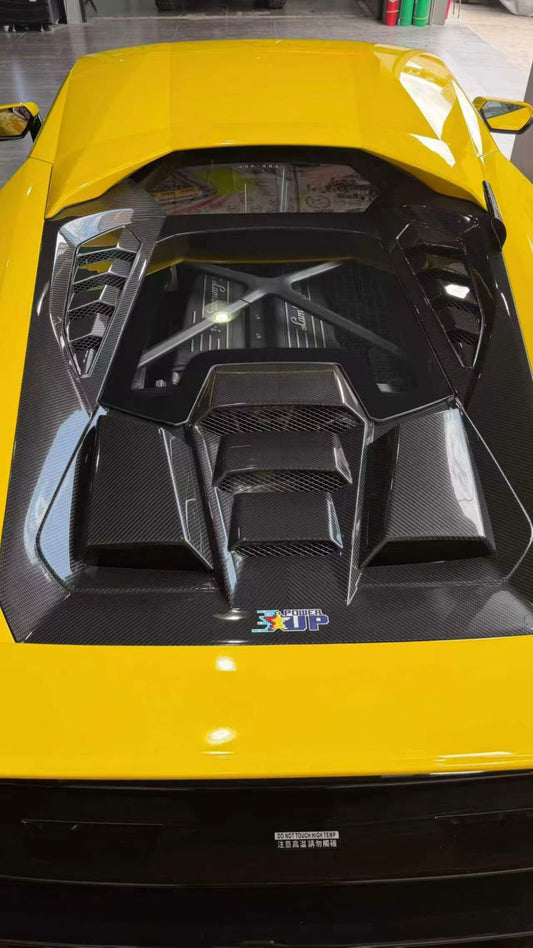 Aero Republic Tecnica Style Engine Hatch for Lamborghini Huracan Tecnica Performante Evo LP610 LP580 2015-2024 Dry Pre-preg Carbon Fiber
