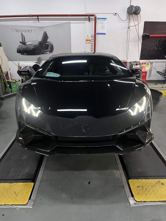 Aero Republic Tecnica Style Front Bumper for Lamborghini Huracan Tecnica Performante Evo LP610 LP580 2015-2024 Dry Pre-preg Carbon Fiber