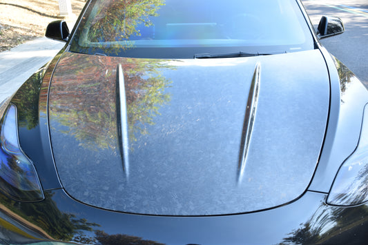 Tesla Model 3 Performance Long Range Standard Base 2017 2018 2019 2020 2021 2022 2023 with Aftermarket Parts - Hood Carbon Fiber / FRP from Aero Republic