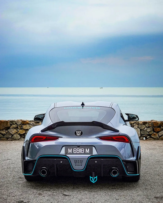 Toyota Supra MK5 A90 A91 3.0 2.0 2020 2021 2022 2023 2024 with Aftermarket Parts - V Style Rear Lip Spoiler Pre-preg Carbon Fiber from Aero Republic