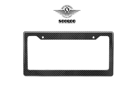 Vehicle with Aftermarket Parts - US Style USA North American Spec 2-Hole Carbon Fiber License Plate Frame Dry Pre-preg Carbon Fiber from Aero Republic