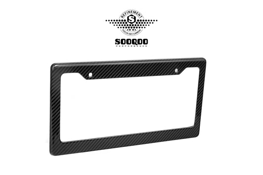Vehicle with Aftermarket Parts - US Style USA North American Spec 2-Hole Carbon Fiber License Plate Frame Dry Pre-preg Carbon Fiber from Aero Republic