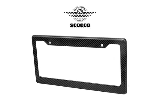 Vehicle with Aftermarket Parts - US Style USA North American Spec 2-Hole Carbon Fiber License Plate Frame Dry Pre-preg Carbon Fiber from Aero Republic