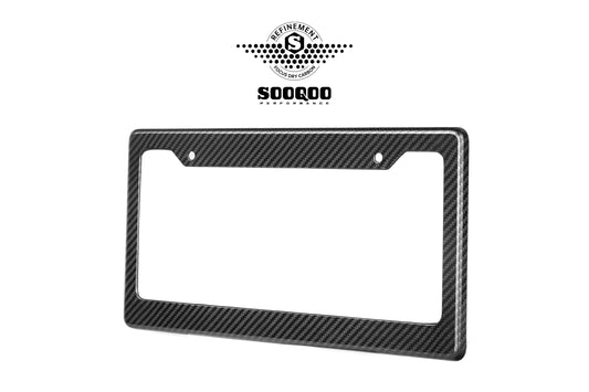 Vehicle with Aftermarket Parts - US Style USA North American Spec 2-Hole Carbon Fiber License Plate Frame Dry Pre-preg Carbon Fiber from Aero Republic