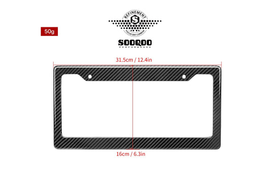 Vehicle with Aftermarket Parts - US Style USA North American Spec 2-Hole Carbon Fiber License Plate Frame Dry Pre-preg Carbon Fiber from Aero Republic