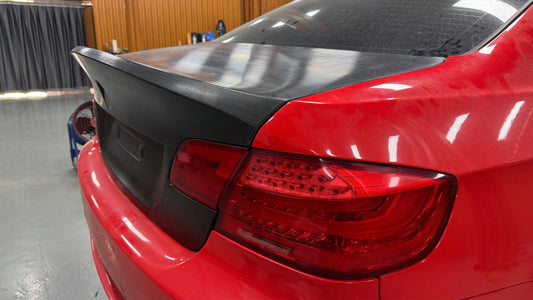 BMW M3 E92 2007 2008 2009 2010 2011 2012 2013 with Aftermarket Parts - Vor Style Ducktail Trunk Dry Pre-preg Carbon Fiber from Aero Republic