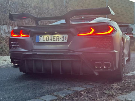 Chevrolet C8 Corvette Base 2020-ON & C8 Corvette E-Ray 2024-ON with Aftermarket Parts - XD Style Rear Diffuser Carbon Fiber from Aero Republic