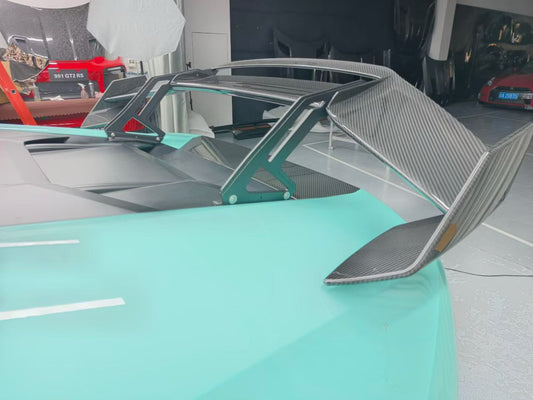 Lamborghini Huracan Tecnica Performante Evo LP610 LP580 2015 2016 2017 2018 2019 2020 2021 2022 2023 2024 with Aftermarket Parts - Vor V2 Style Rear Wing Dry Pre-preg Carbon Fiber from Aero Republic