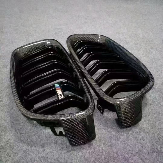 BMW 3 Series 320i 328i 328d 330i 335i 340i F30 F31 2011 2012 2013 2014 2015 2016 2017 2018 2019 with Aftermarket Parts - Blacked Out Front Kidney Grilles Carbon Fiber from Aero Republic