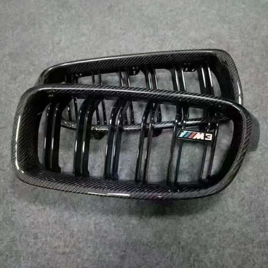 BMW 3 Series 320i 328i 328d 330i 335i 340i F30 F31 2011 2012 2013 2014 2015 2016 2017 2018 2019 with Aftermarket Parts - Blacked Out Front Kidney Grilles Carbon Fiber from Aero Republic