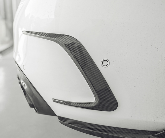 Aero Republic Carbon Fiber Rear Bumper Canards for Mercedes Benz 2015-21 W205 C300 C43 C63 C63S AMG Sedan 4 Door