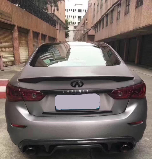 Infiniti Q50 Premium Sport Red Sport 400 Pre-Facelift 2014 2015 2016 2017 with Aftermarket Parts - Rear Diffuser Valance & Underbody Diffuser Carbon Fiber from Aero Republic