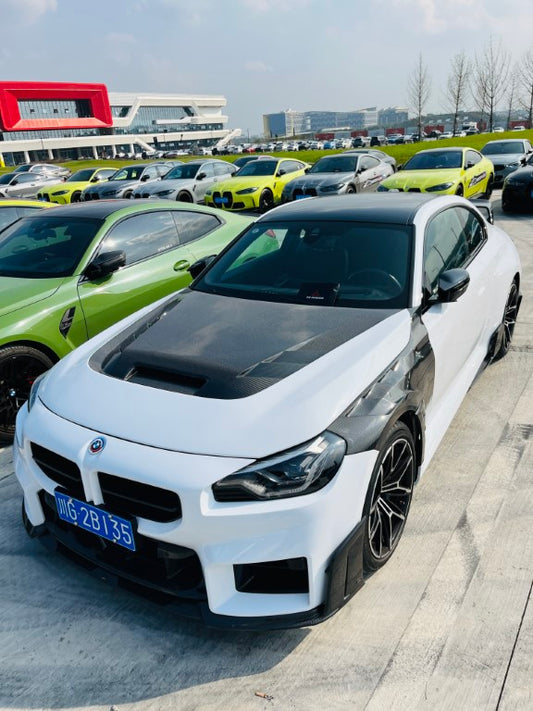 BMW M2 & M2C G87 2023 2024 with Aftermarket Parts - AE V2 Style Front Fenders Carbon Fiber from ArmorExtend