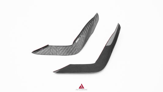 Audi S7 A7 (with S-bumper) C8 2019-ON with Aftermarket Parts - ART V2 Style Front Canards Dry Pre-preg Carbon Fiber from ArmorExtend