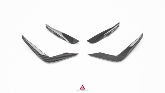 Audi S7 A7 (with S-bumper) C8 2019-ON with Aftermarket Parts - ART V2 Style Front Canards Dry Pre-preg Carbon Fiber from ArmorExtend