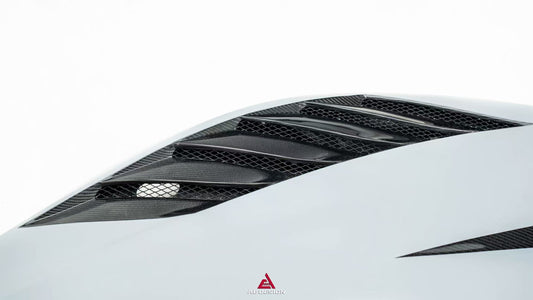 Audi R8 Gen 2 2017 2018 2019 2020 2021 2022 2023 with Aftermarket Parts - AE Style Hood Bonnet Double-sided Carbon Fiber / Partial Carbon Fiber from ArmorExtend