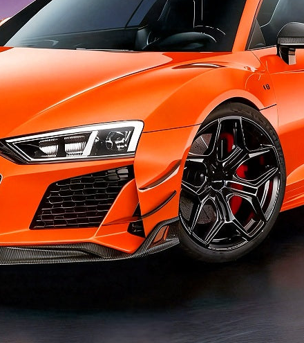 Audi R8 Gen 2 Facelift 2020 2021 2022 2023 with Aftermarket Parts - ART Front Canards Dry Pre-preg Carbon Fiber from ArmorExtend