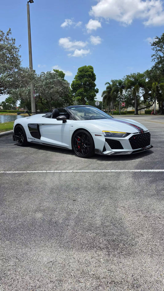 Audi R8 Gen 2 Facelift 2020 2021 2022 2023 with Aftermarket Parts - ART Front Lip Dry Pre-preg Carbon Fiber from ArmorExtend
