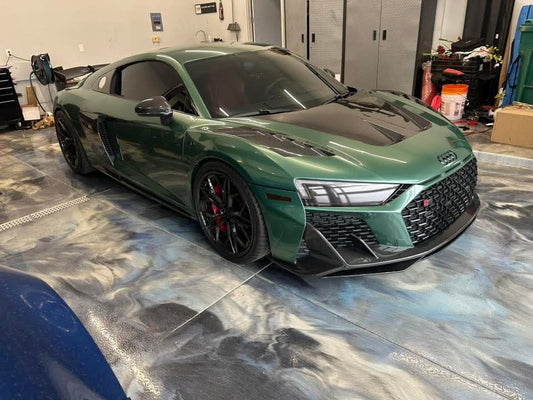 Audi R8 Gen 2 2017 2018 2019 2020 2021 2022 2023 with Aftermarket Parts - AE Style Hood Bonnet Double-sided Carbon Fiber / Partial Carbon Fiber from ArmorExtend