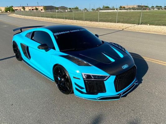 Audi R8 Gen 2 2017 2018 2019 2020 2021 2022 2023 with Aftermarket Parts - AE Style Hood Bonnet Double-sided Carbon Fiber / Partial Carbon Fiber from ArmorExtend